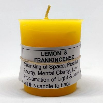 Lemon & Frankincense votive candle by Sacred Path Candles